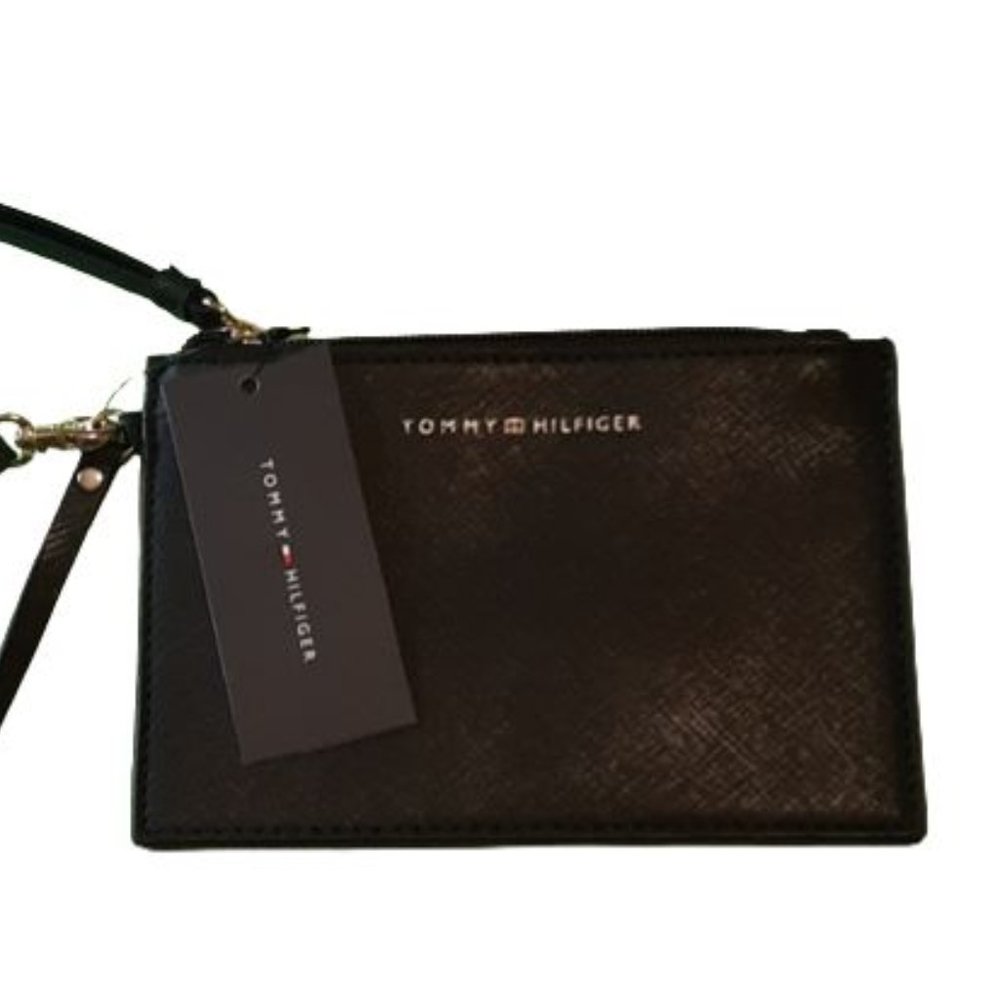 Tommy Hilfiger Wristlet Card Holder Textured Black